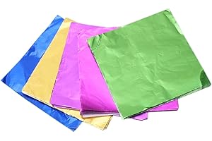 LOORGVEL 5 Packs Food-Grade Aluminium Foil Paper Smooth Wrapping for Packaging Chocolates Candies Bath Bombs