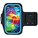 i2 Gear Cell Phone Armband Case for Running - Workout Phone Holder with Adjustable Arm Band and Reflective Border - Medium Armband for iPhone 8, 7, 6, 6S, Galaxy S6, S5, Cyan
