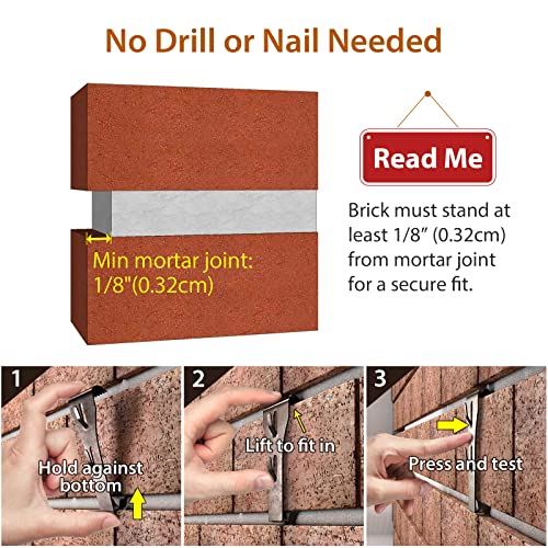Brick Hook Clips (4 Pack) for Hanging Outdoors, Brick Hangers Fits