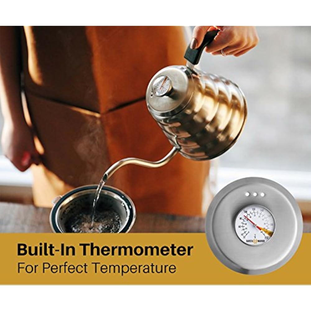 Pour Over Coffee Kettle With Thermometer Exact Temperature Gooseneck