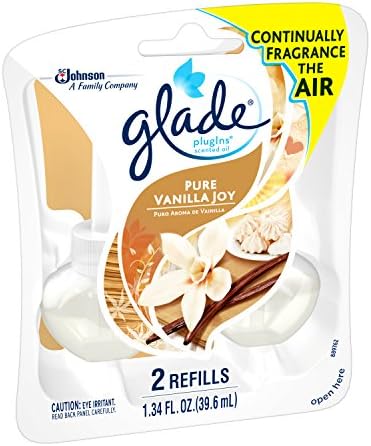 Glade PlugIns Scented Oil Air Freshener Refill, Pure Vanilla Joy, 2 count, 1.34 Ounces
