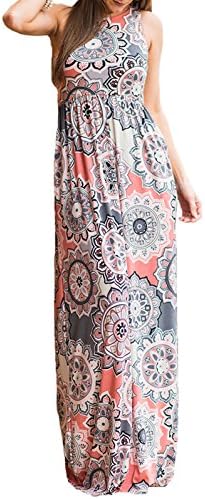 Women's Short Sleeve Plain Maxi Dress Summer Casual Loose Long Dresses with Pockets S-2XL