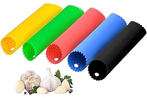 Garlic Peeler Tube, Peel Garlic Effortlessly with Vimbo's 5-Pack Silicone Garlic Peelers - Easy-to-Use Kitchen Tool for Faste