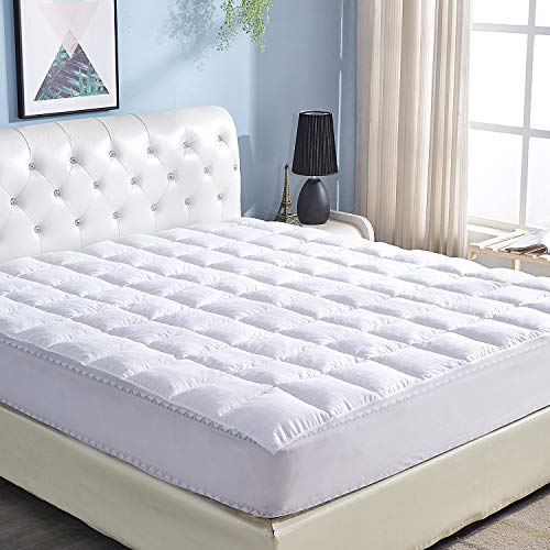 DOWNCOOL Mattress Pad Cover,Quilted Fitted 100% Cotton Waterproof Breathable Top Mattress Pad with 8-21 inch Deep Pocket (Queen)