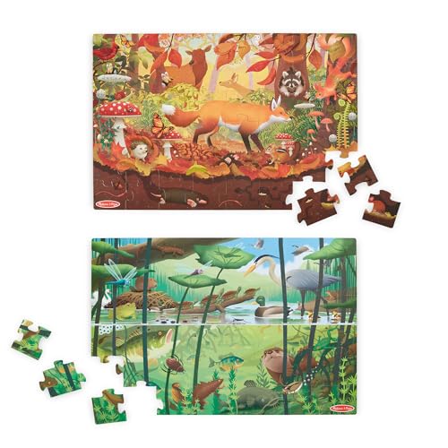Melissa & Doug Let’s Explore Seek & Find Jigsaw Floor Puzzle and Magnifier, Puzzles for children, Detective Toy, Developmental Games, 5+, Gift for Boys or Girls, FSC-Certified Materials