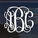 Personalized Custom Vine or Circle Monogram Initials Letters Vinyl Decal Bumper Sticker for Cars Cup Laptop Glitter and Holographic Colors