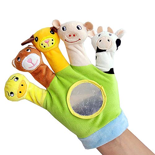 LtrottedJ Glove Puppet Plush Finger Cartoon Doll Story Telling Parent-Child Interaction (Green)