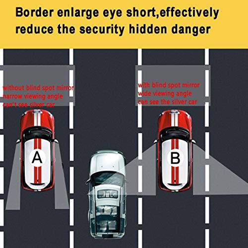 ZYHW Auto Black Plastic Housing Auxiliary Blind Spot Mirror Universal Car Blind Spot Wide Angle Rear Side View Mirror for Vehicle SUV Truck Motorcycle - Thumbnail 2
