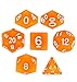 Wiz Dice Forge Embers Set of 7 Polyhedral Dice, Semi-Translucent Matte Finish Hunter Orange Tabletop RPG Dice with Clear Display Box
