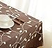 Tina's Cotton Linen Tablecloth Leaf Embroidered Table Cover for Dinner Kitchen Coffee, 36