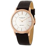 Stuhrling Original Men’s 238.3245K2 Classic Ascot Newberry Swiss Quartz Super Slim Brown Leather Strap Watch, Watch Central