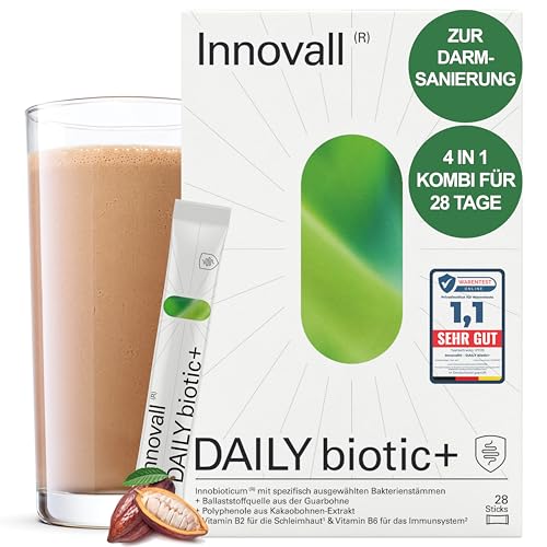 Innovall Dailybiotic+ Darmsanierung | Darmkur Mit Dem 4In1 Superfood | Darmbakterien | Darmflora Aufbau Für Mikrobiom &Amp; Darmgesundheit | Bakterienkulturen &Amp; Präbiotika Pulver Für Ihren Darm (28 Stück)