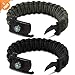 Braylin Protection Paracord Bracelet, 2 pcs Camping Paracord Survival Bracelet Kit, Outdoor Hiking Travelling Hunting Gear, Emergency Tactical Parachute Rope Bracelet, Compass, Flint Stone, Fire Start