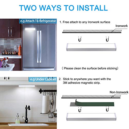 LED Closet Light, 24-LED Rechargeable Motion Sensor Closet Light Wireless Under Cabinet Light Stick on Night Light Bar for Closet Hallway Cabinet Stairway Wardrobe Kitchen 2 Sensor Modes (3 Pack)