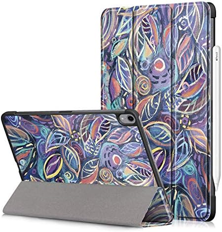 VinMas Premium Trifold Case for iPad Pro 11", [Rubber Cover] Slim Fit Leather Smart Case with Rubber Back Cover [Apple Pencil Charging Supported] Compatible with iPad Pro 11" 2018 (Leaves)