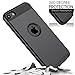 iPod Touch 6 Case, iPod Touch 5 Case, Rhidon Slim Shockproof Armor Hard Rugged Ultra Protective Back Rubber Dual Layer Impact Protection Cover for Apple iPod Touch 5 6th Generation (Black)