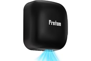 Frstem 1800W Commercial Hand Dryers, Automatic High Speed Hand Dryer Machine with Auto-Infrared Sensor&Smart Temp Control, Compact Hand Dryer for Home, Bathrooms, Restaurants, Hotels, Black