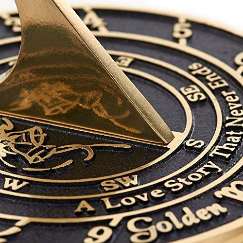 The Metal Foundry Personalized 50th Golden Wedding Anniversary Sundial Gift Idea is A Great Present for Him, for Her Or for A Couple to Celebrate 50 Years of Marriage