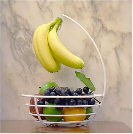 Amazon フルーツバスケットバナナスタンド 果物収納バスケット 金属製 フルーツ入れ 小物入れ 収納 お菓子 果物収納 ホワイト フルーツバスケット オンライン通販