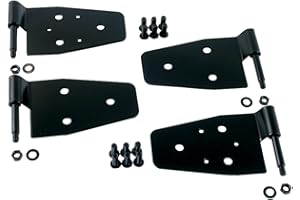 Rugged Ridge Door Hinge Kit for Jeep Wrangler YJ/TJ/LJ | Steel, Black | 11202.01 | Fits 1987-1995 Jeep Wrangler YJ; 1997-2006 Jeep Wrangler TJ; 2004-2006 Jeep Wrangler LJ
