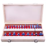LU&MN Carbide Tipped Router Bit Set (24 PCS) with 1/4" Shank Wood Milling Saw Cutter, Multi-Purpose (Woodworking Tools for Home Improvement and DIY)