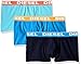 Diesel Men's 3-Pack Shawn Stretch Boxer Trunk, Navy Blue, Light Blue, Turquoise/New, Medium