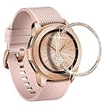 Supoix Compatible for Samsung Galaxy Watch 42mm Bezel Ring,Stainless Steel Diamond Styling Bezel Adhesive Cover Protector for Galaxy Watch Active 40mm&Gear Sport Watch Accessories-Rose Gold