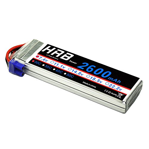 Hrb 2600mah 7.4v 2s 30c rc lipo battery with ec2 plug for hubsan …