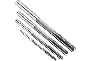 4Pcs Chucking Reamer Set, 1/8" 3/16" 1/4" 5/16" Reamer, High Speed Steel H7 Lathe Machine Reamer, Straight Flutes Round Shank