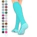 Go2Socks GO2 Compression Socks for Women Men Nurses Runners 15-20 mmHg (Medium) - Medical Stocking Maternity Travel - Best Performance Recovery Circulation Stamina (Turquoise,M)