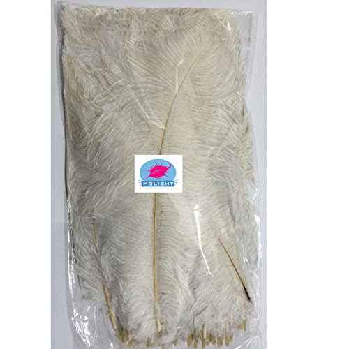 KOLIGHT10pcs Ostrich Feather White 12"-14" Natural Feathers Wedding, Party ,Home ,Hairs Decoration