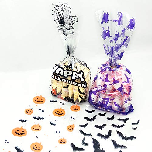 Halloween Cellophane Treat Bags 120 PCS Haunted Home Decor