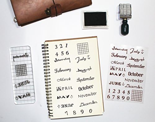DIY Scrapbooking Calendar Planner Album Paper Cards Block Ink Rubber Clear Stamp for Planner 2018