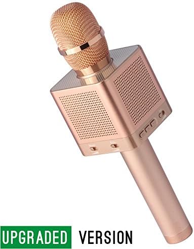 Upgraded MicGeek Q10S Bluetooth Wireless Karaoke Microphone Genuine Authorized by manufacturer (Rose Gold)