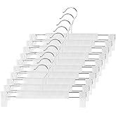 Guhmctt 10 Pack Pants Hangers with Adjustable Non-Slip Clips Anti-Rust Hanging Hook for Trouser,Skirts,Jeans,Clothes Hangers Transparent