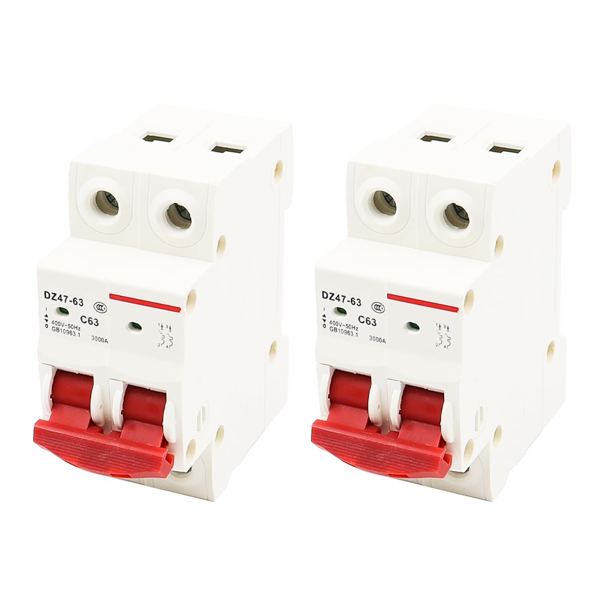 Hsthe Sea 2PCS DC Miniature Circuit Breaker DC 1000V 63A Mini Photovoltaic Circuit Breaker Safety Breaker DZ47-63-2P Electrical Protection Accessories