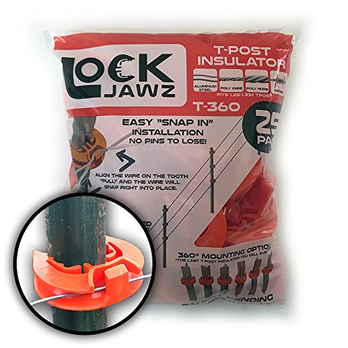 T-360 Electric Fence T-Post Insulator - Orange (25/pk)