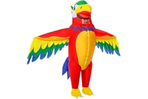 KOOY Inflatable Parrot Costume Adult Parrot Blow Up Costume For Funny Halloween Party Full Body Inflatable Costumes For Men Women, Blow Up Costume For Adults