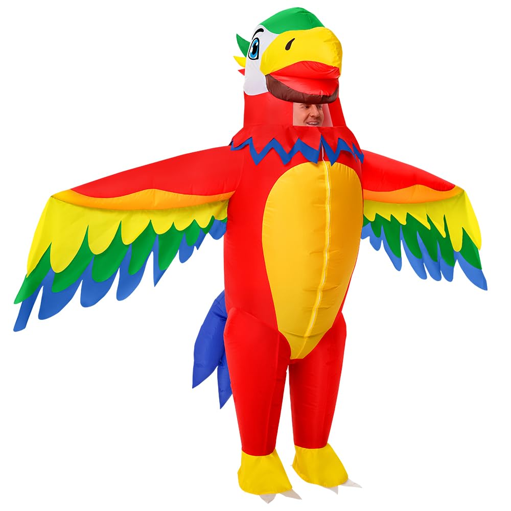 Photo 1 of KOOY Inflatable Parrot Costume - Full Body Blow Up Costume For Funny Halloween Party, Adults