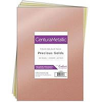 Centura Metallic 36 Sheet Card Pack, Precious Golds, Precious Gold