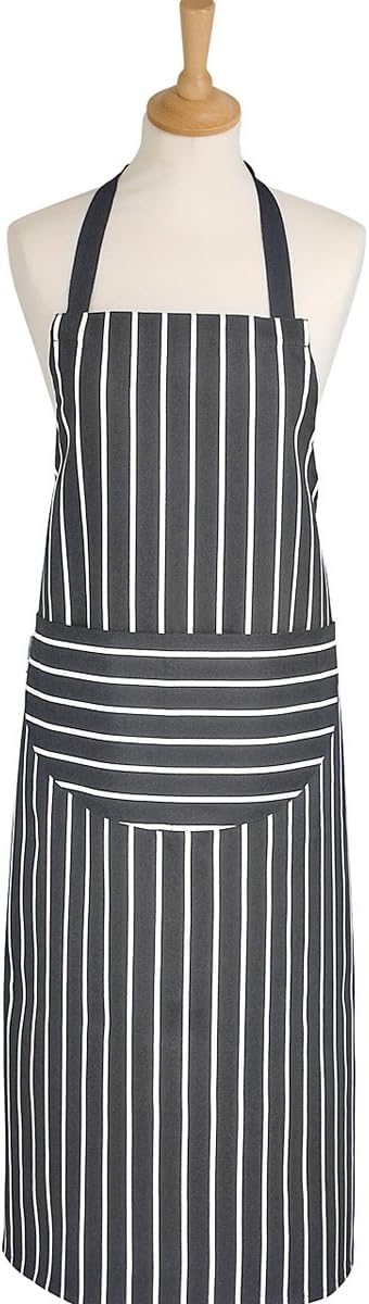 Dexam Classic Butcher's Stripe, Adult Apron, Longer length, Slate Grey