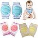 Kakalu® 3 Pairs Breathable Adjustable Elastic Boy's Girl's Infant Toddler Baby Kneepads Knee Elbow Pads Crawling Safety Protector,Premium Quality For 6-24 Months Baby Free Size