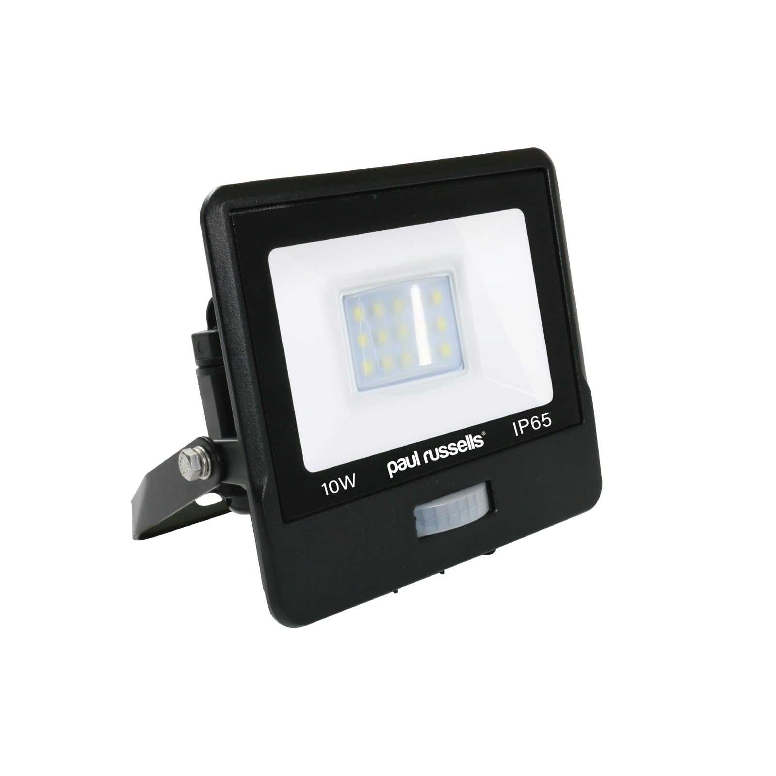 paul russells 10W Motion Sensor Outdoor Lights, 6500K Daylight 1000lm LED Floodlight with PIR Sensor, IP65 Waterproof Outside Security Night Light by Mains Powered for Garden, Outside Wall