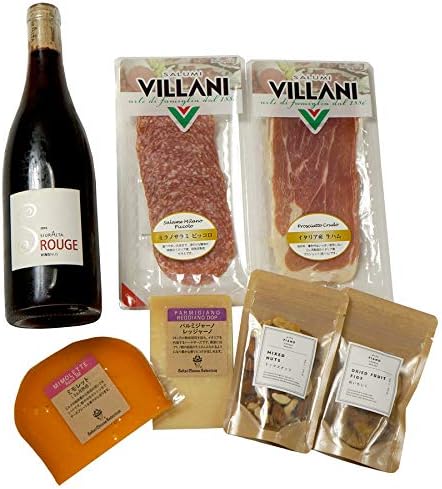 Amazon 自然派赤ワインとおつまみ6種セット オーガニックワイン プロシュート 生ハム チーズ ナッツ パルミジャーノ ミモレット スペイン ワイン フィアーノ 食品 飲料 お酒 通販