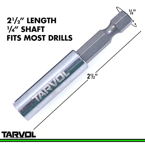Magnetic Drill Bit Holder Extender (HEAVY DUTY - VALUE 2 PACK) - 1/4" Bit Shaft (Fits Almost Every Drill) Powerful Magnet Insert - Holds Screwdriver & Drill Bits & Fasteners Securely In Place - Thumbnail 4