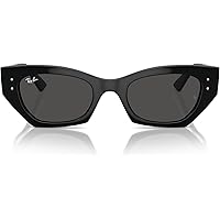 Amazon.com: Ray-Ban RB4430 Zena Sunglasses, Black/Dark Grey, 49 mm