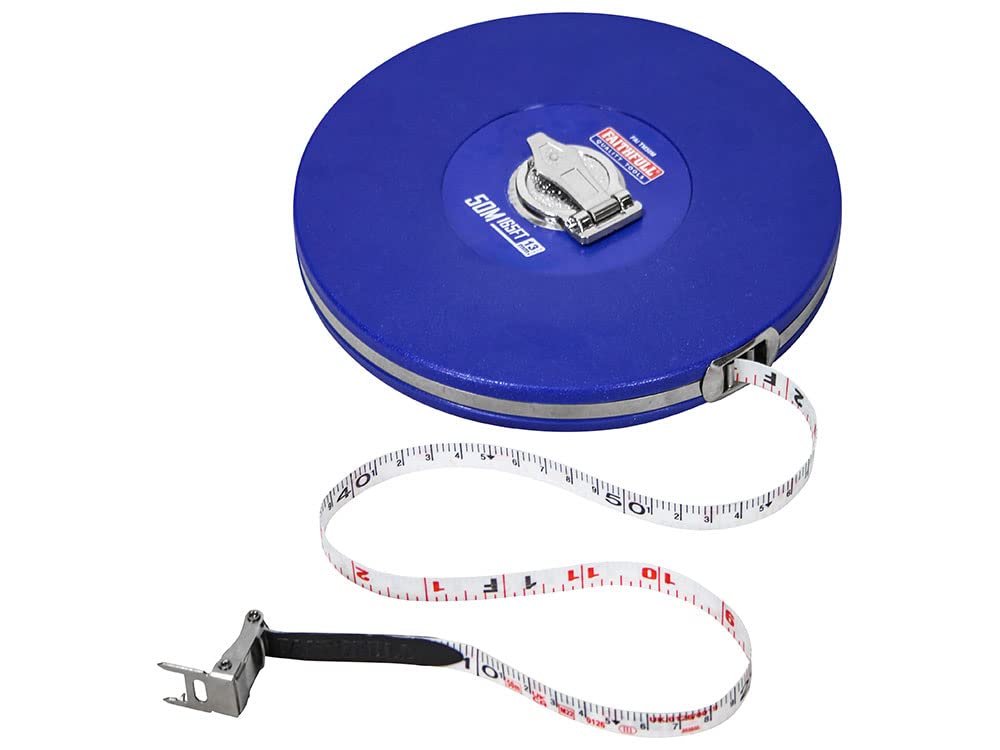 Faithfull FAITM50M Closed Frame Surveyors Long Tape 50M (165ft), Blue