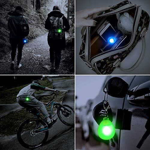 DOMIGLOW LED Dog Collar Light - 2 Packs LED Dog Tag Light for Dog Collar Clip-On Dog Lights for Night Walking & Camping (Blue & Green)