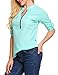 ANGVNS Women Loose V Neck Half Sleeve Chiffon Top, Pale Green, XL