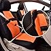 NEW ARRIVAL- CAR PASS RAINBOW Universal Fit Car Seat Cover -100% Breathable With 5mm Composite Sponge Inside,Airbag Compatible(14PCS, Sport Orange)